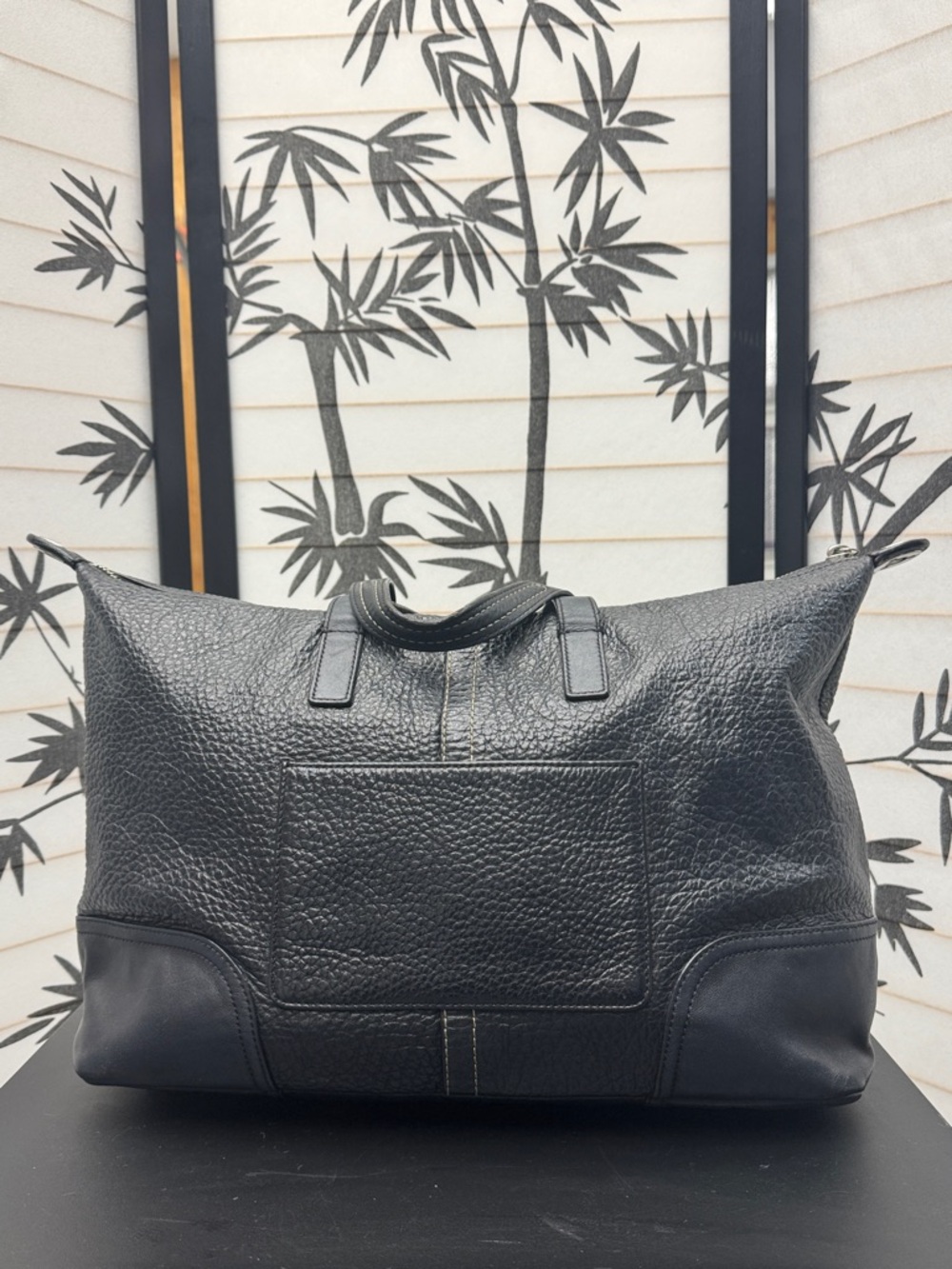 Coach Black Pebbled Leather Satchel - Picture 3 of 10